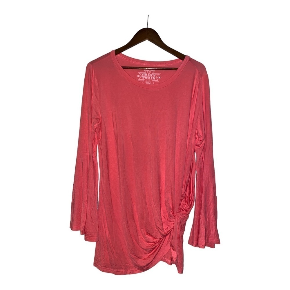 Crazy Train U Knot For Long‎ Front Tunic Blouse Bell Sleeve Women M Casual BOHO